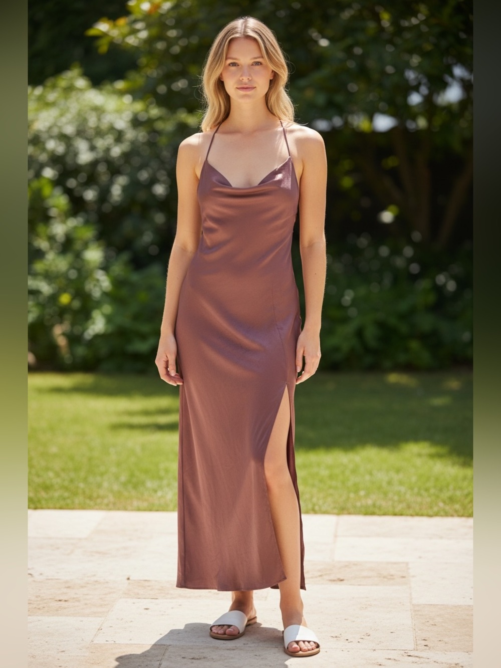 Blue Life Dusty Rose Racerback Maxi Slip Dress